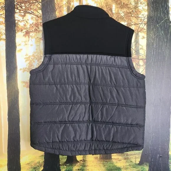 Rock & Republic Mens L Puffer Vest Insulated Gray And Black Zip Up Jacket Coat - Picture 5 of 11